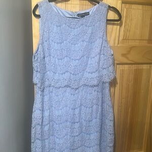 Light blue lace business dress